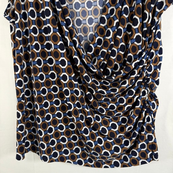 Michael Kors Sleeveless Top‎ Size 3x Geometric Print Zipper Detail - Picture 5 of 8